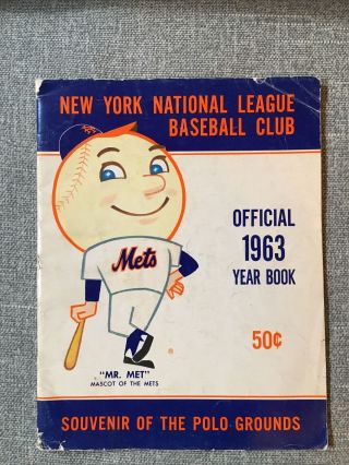 1963 York Mets National League Baseball Club Official Yearbook Year Book