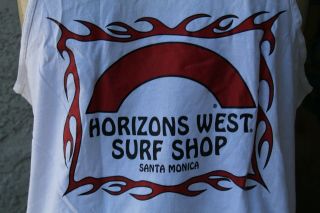Horizons West Surf Shop Santa Monica Zephyr Rare Large White Tank - Top Shirt