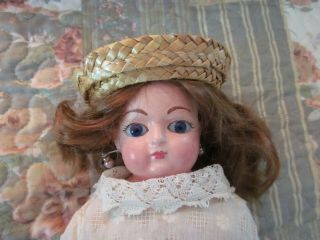 Antique Doll - Wax Over Paper Mache? Sawdust Filled 16 "
