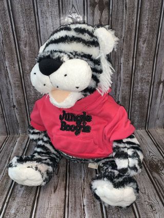 Dan Dee Collectors Choice Plush White Black Tiger Jungle Boogie Pink Hoodie 16 "