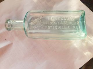 Pottsville Pa Antique Patent Medicine Cure Bottle Rabenau 