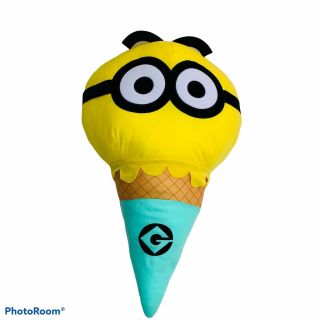 Universal Studios Parks Despicable Me Minion Mayhem Ice Cream Cone Plush Toy 26”