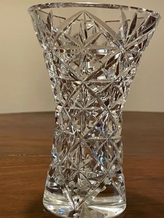 Antique Vintage Abp American Brilliant Period Cut Glass 6” Vase Art Nouveau