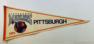 Pittsburgh Maulers Pennant 1982 United States Football League