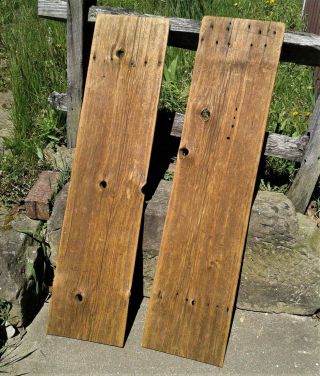 2 Antique Weathered Barn Siding Boards 47.  50 Inches Long 1850s Era Rich Patina