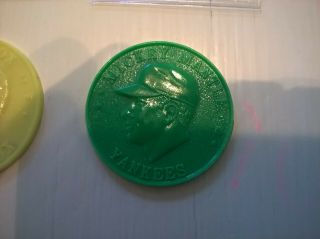 1960 Mickey Mantle Armour Hot Dog Baseball Coin - Green Isssue - Ny Yankees More