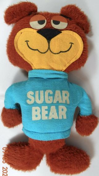 Vtg Sugar Bear Plush Stuffed Animal Golden Crisp Post Cereal 14 Inch 1970s