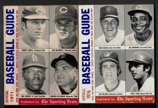 1971 - 1980 (10 Different) The Sporting News Official Baseball Guides Ex