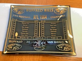 Vintage 1964 Buffalo Bills American Football League AFL Champions Ashtray.  Rare. 3