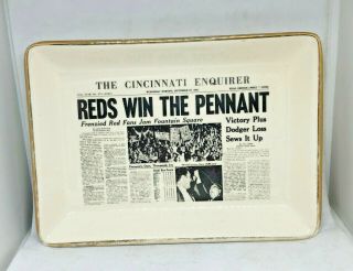 1961 Cincinnati Reds Mlb National League Champions Pennant Ashtray Burkhardt 