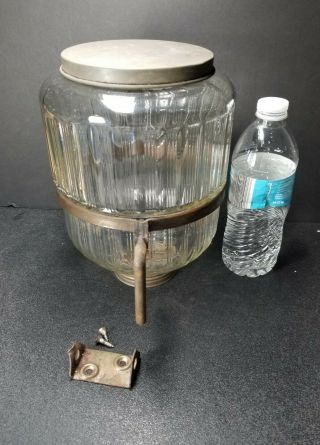 Antique Hoosier Sellers Cabinet Glass Bin Jar Swing Out Flour Sugar W/ Hardware