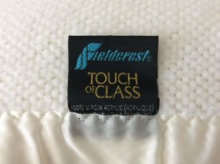 Vintage Fieldcrest Touch Of Class Acrylic Blanket Satin Trim White 65 X 100 Usa