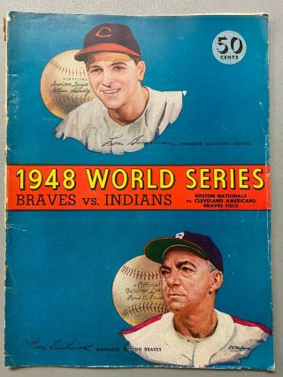 1948 World Series Boston Braves Vs Cleveland Indians Program Score Book Unscored