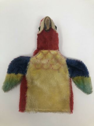 Rare Steiff Hand Puppet 1960s 50s Lora Parrot Mohair Vintage
