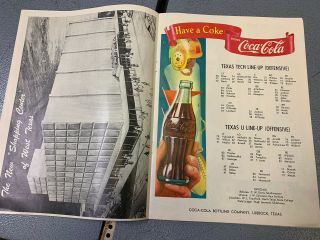 Vintage 1950 Texas Tech vs Texas University Football Program 3