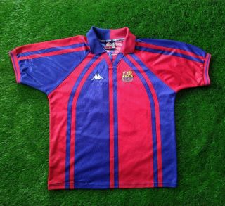 Fc Barcelona 1997/1998 Cup Football Shirt L Size Kappa Vintage Jersey
