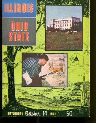 1961 Illinois V Ohio State Football Program 10/14/61 Ex 22067