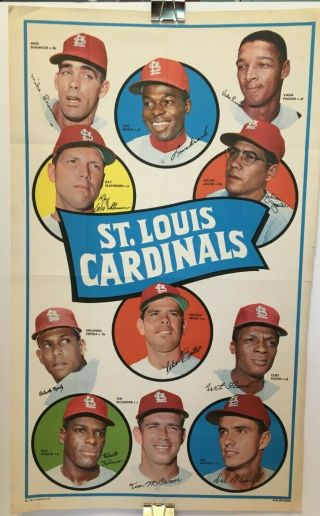1969 Topps Team Poster St.  Louis Cardinals Gibson Brock Flood Cepeda Shannon,  6
