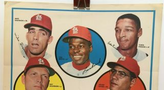 1969 Topps Team Poster St.  Louis Cardinals Gibson Brock Flood Cepeda Shannon,  6 2