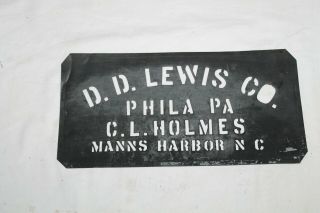 Antique Brass/copper Stencil Box Label D.  D.  Lewis Co