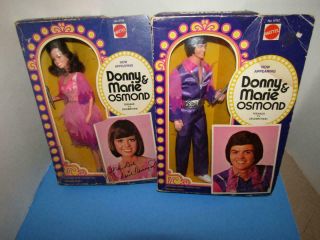 1976 Vintage Donny And Marie Osmond Mattel Dolls 9768 And 9767