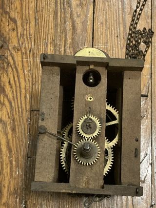Antique Black Forest Clock Wooden Plate Clock Movement