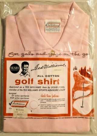 Vintage 1950s Sears Ted Williams All Cotton Misses Sleeveless Golf Shirt Nos