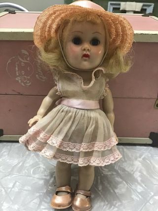 Vintage Vogue Ginny Doll Blonde Straight Leg Walker Tagged Dress Hat Outfit