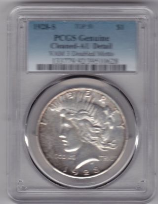 1928 S Peace Dollar 90 Silver Vam Doubled Motto Pcgs Au Details Cleaned