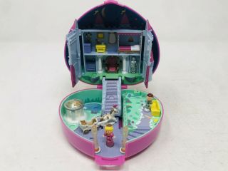 Vintage 1992 Polly Pocket Pink Heart Castle W/ Prince Princess & Horse Carriage