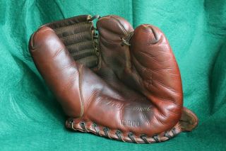 1940s Vintage Leather Wilson Baseball Glove: Ball Hawk A2200