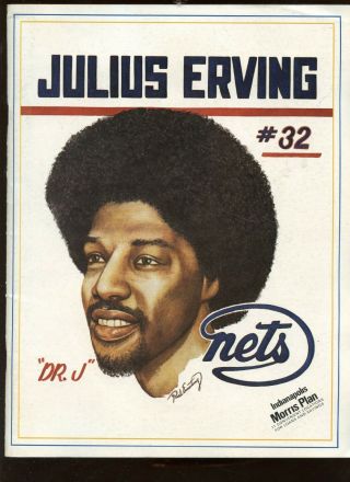 January 3rd,  1976 Aba Program Ny Nets At Indiana Pacers Ex,  Dr.  J Front Cover