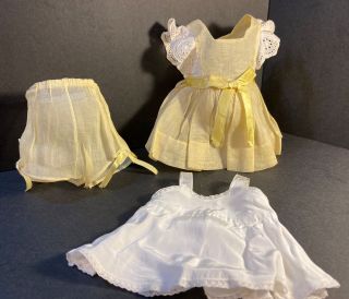 Vintage 1950s Terri Lee Organdy Yellow Dress W Panties Slip Tagged For 16” Doll