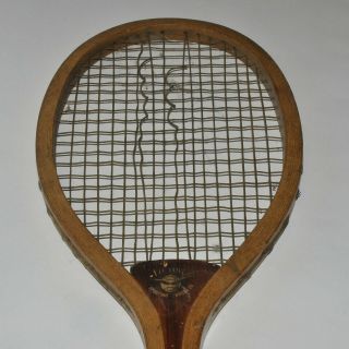 Rare Vintage Antique Victor Club Wooden Tennis Racquet Wood Gift Wall Decor Art