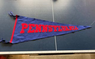 Vintage University Of Pennsylvania Wool Pennant,  Stitched Letters