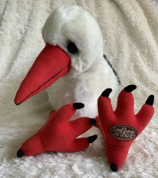 Lou Rankin Friends Dakin Plush White Red Black Bird Ibis Crane Stuffed 24”