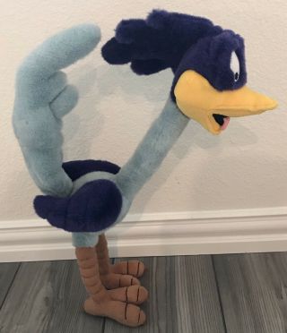 Vintage Plush Warner Brothers - Looney Tunes - Road Runner 19” Posable - Bendable