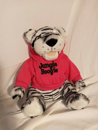 Dan Dee Collectors Choice Plush White Black Tiger Jungle Boogie Pink Hoodie 16 "