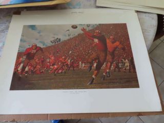 Alabama Football A.  Friberg " Howell To Hutson " Passing Game Print.