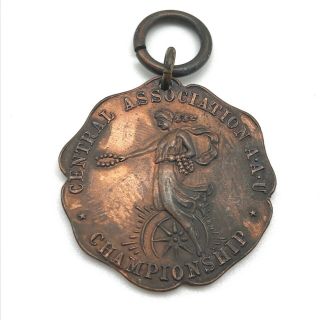 Antique Wm Schridde Chicago 1923 Wrestling Brass Medal Award Pendant
