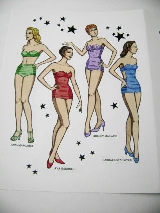 PAPER DOLL 2013 CONVENTION 8 MOVIE STARS by RALPH HODGDON SIGNED ULTRA RARE SET 3