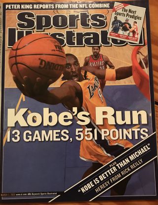Kobe Bryant Sports Illustrated March 2,  2003 No Label Lakers