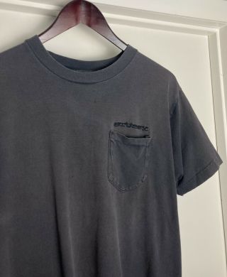 Vintage 80s 90s Stussy Embroidered Pocket T Shirt M Faded Skate Surf