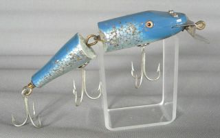 Ex,  Never Fished Creek Chub 5534 Blue Flash Jointed Snook Pikie Wood Lure