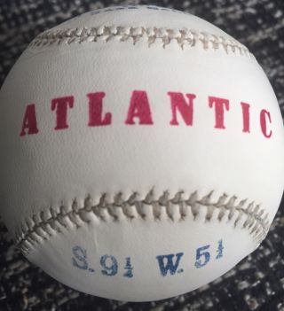 Hand Sewn Leather 5.  25oz9”d Brooklyn Atlantic League Baseball Founded 1855 Nib