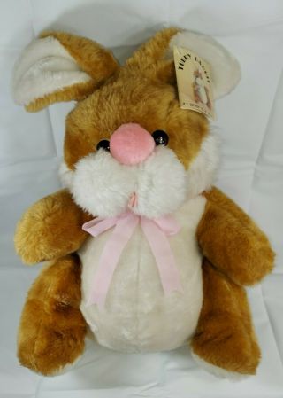 Vintage Dan Dee 20 " Bunny Tubby Rabbit Large Plush Easter Hoppy Tag Pink Bow