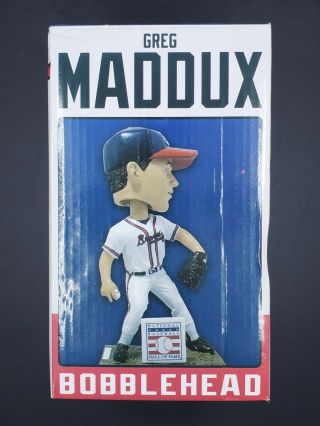 Greg Maddux Bobblehead Atlanta Braves National Baseball Hall Of Fame W/ Box
