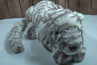Jellycat Sacha Snow Tiger Large 18 " Gray White Striped Plush Stuffed Animal Soft