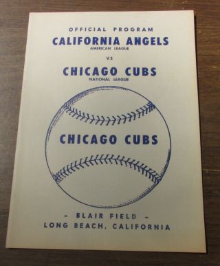 Angels V Chicago Cubs Spring Training Program Blair Field Long Beach Ca 4/2/1966