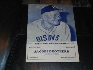 1946 Detroit Tigers Vs Buffalo Bisons Baseball Program Hank Greenberg
